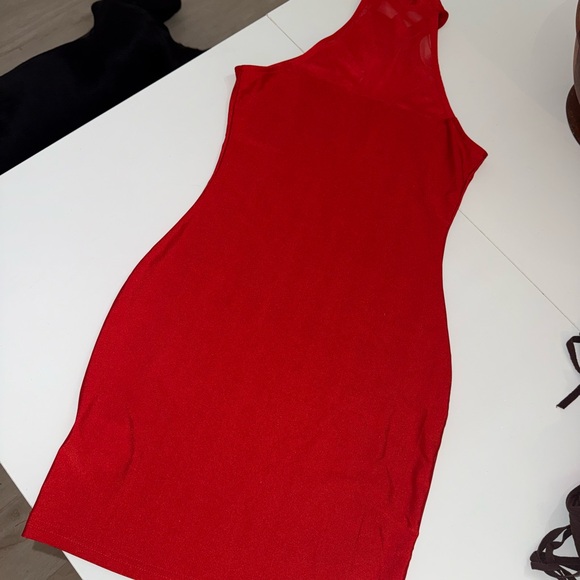 SHEIN Red Rhinestone Mini Dress - Picture 4 of 5